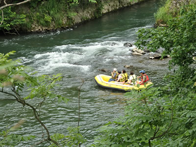 犬旅、パグとニセコ尻別川の川下り
